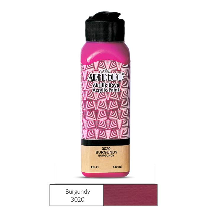 3020 burgundy Artdeco Akrilik Boya 140ml Burgundy Y-070R- 3020 - Görsel 1
