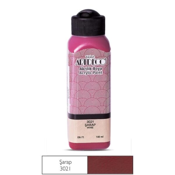 Artdeco Akrilik Boya 140ml Şarap Y-070R- 3021