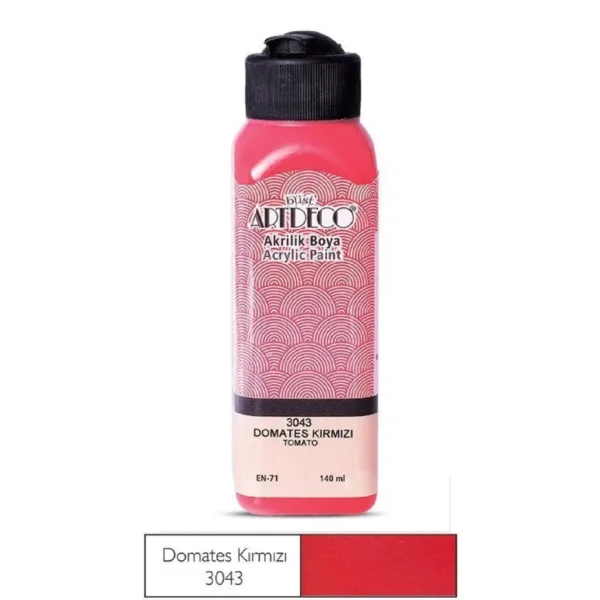Artdeco Akrilik Boya 140ml Domates Kırmızı Y-070R-3043