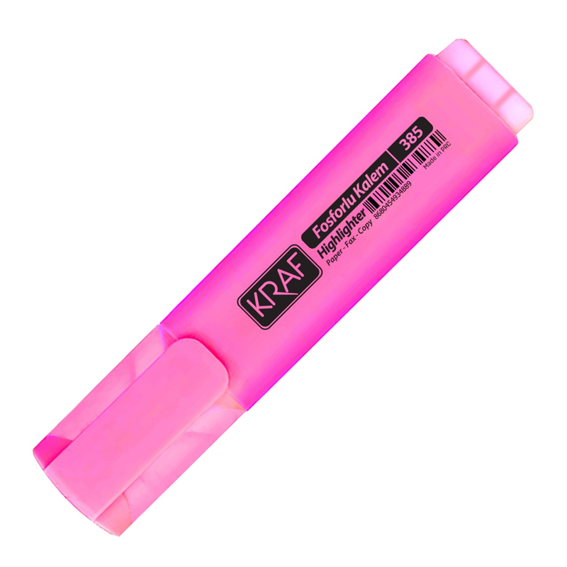 385 PEMBE Kraf 385 Fosforlu Kalem Pembe - Görsel 1